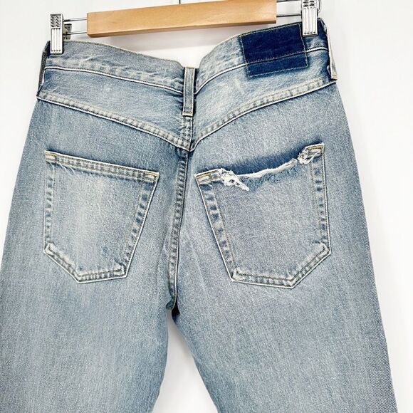 AMO Destroyed Loverboy Jeans Cropped Straight Distressed Retro Wash Women's 25 - Picture 7 of 12